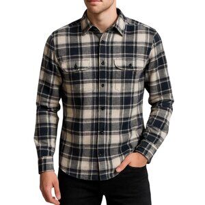 American Eagle Men's Black Plaid Flannel Button Down Shirt Size XL NWOT